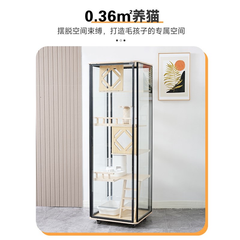 家用实木猫别墅超大猫笼子多层双层猫屋豪华猫城堡多层猫柜猫咪窝