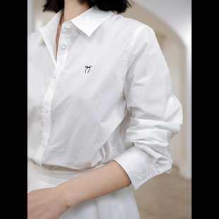 春季 郭九九呢简约蝴蝶结绣花衬衫 百搭上衣网纱甜美仙女裙半裙