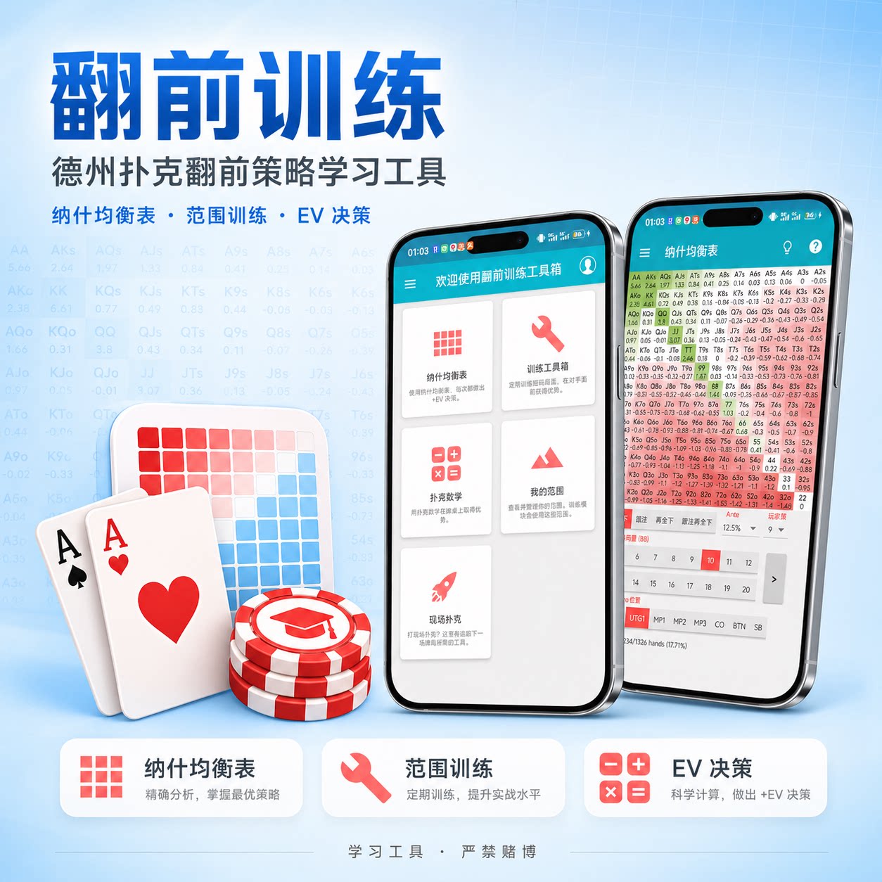 德州扑克翻前工具箱GTOWizard策略学习APP手机软件简单Piosolver