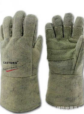 卡斯顿ABG-5T-34隔热手套 绿色防火阻燃手套 500度耐高温手套批发