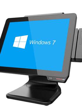 厂家直供黑色铝合金15寸触摸显示收银一体机点单收银机pos