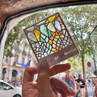 西班牙圣家堂米拉之家透光冰箱贴巴塞罗那彩色光影文创书签纪念品