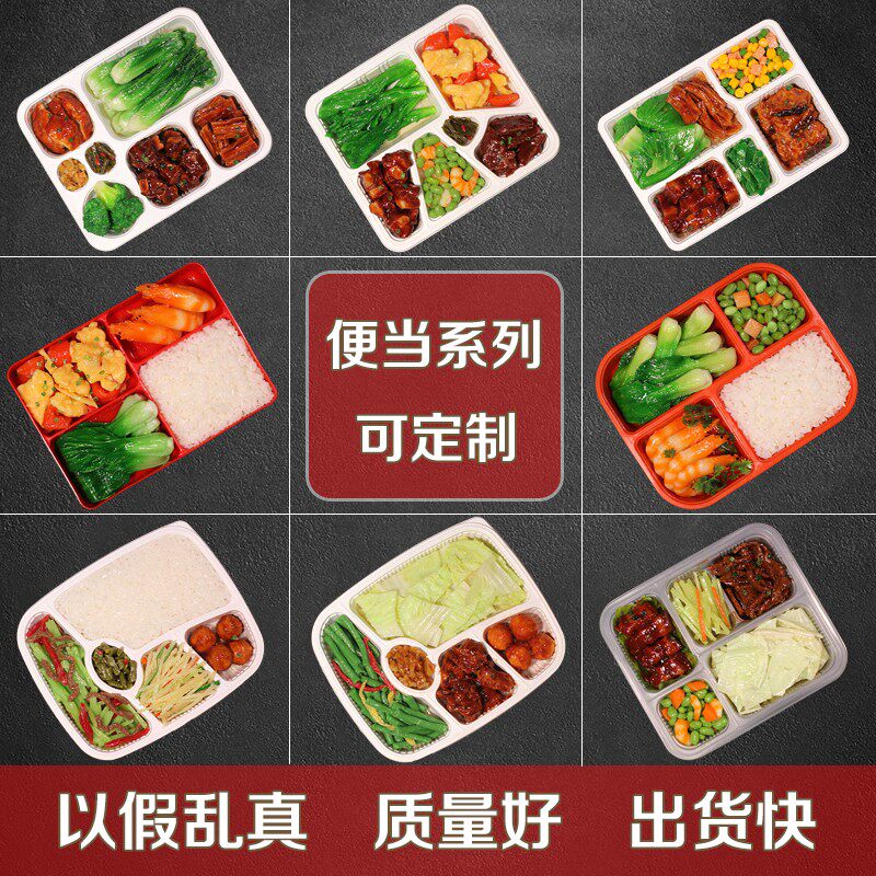 可定制仿真日式便当中式快餐盒饭套餐食品模型外送网红美食模型
