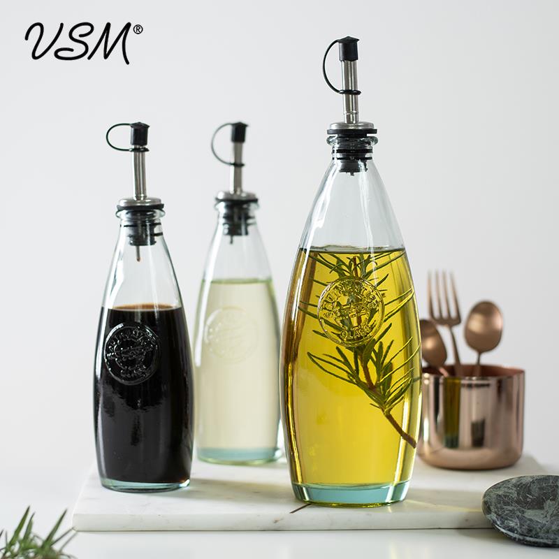 利快西班牙进口油壶不挂油装油瓶玻厨房酱醋家用橄榄油玻璃调料瓶