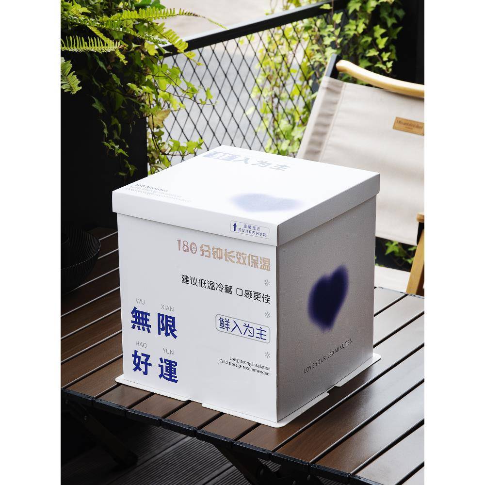 保温蛋糕盒6寸8寸10寸12寸夏天冰淇淋蛋糕包装盒子加高加厚送冰袋