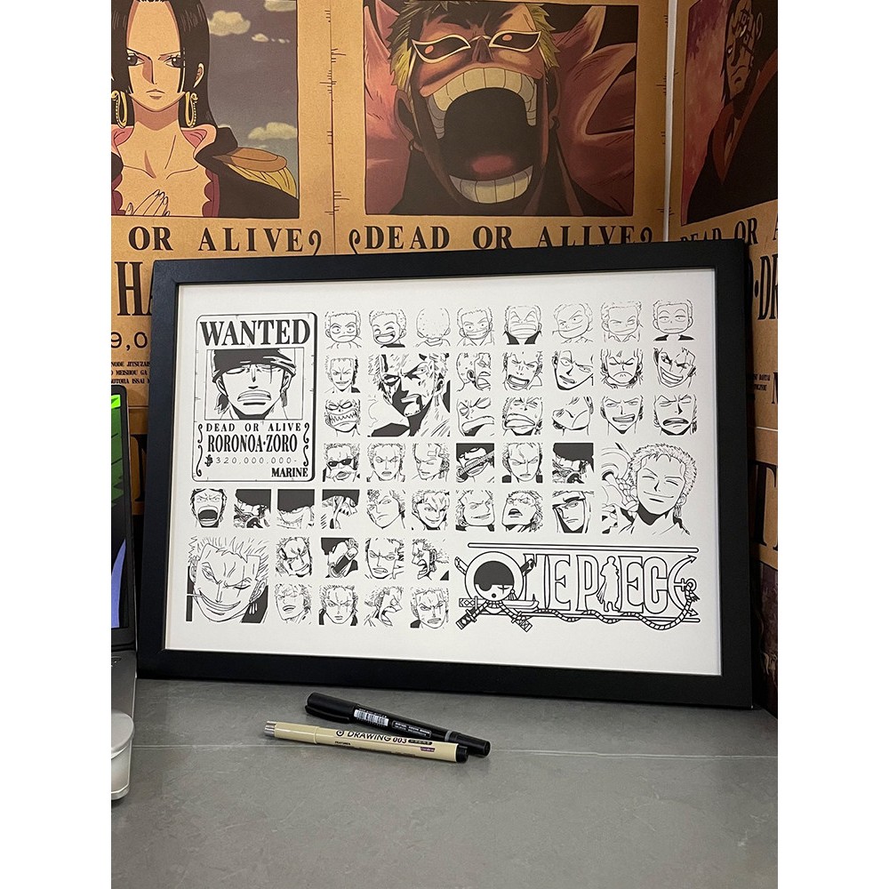新款零基础海贼漫画人物DIY手工画礼物格子画送对象摆件挂墙相框