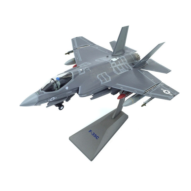 AF11:72 海军F35C隐形战斗机闪电航母舰载机合金飞机模型摆件