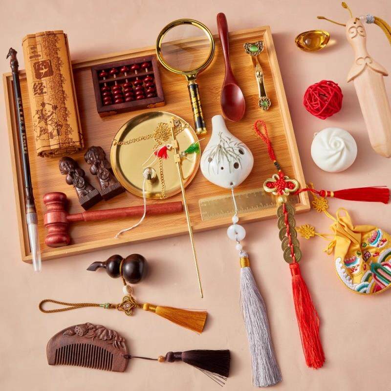 抓周用品一周岁中式现代抓阄古典道具宝宝全套装生日布置玩具礼物