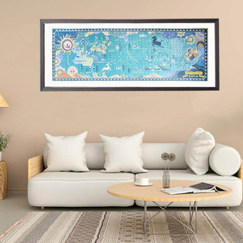 1000片丝绸之路拼图专用框 90*30挂墙 铝合金塑料实木细长画 画框