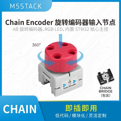 官方M5Stack Chain Encoder 集成AB旋钮编码器的旋转编码输入模块
