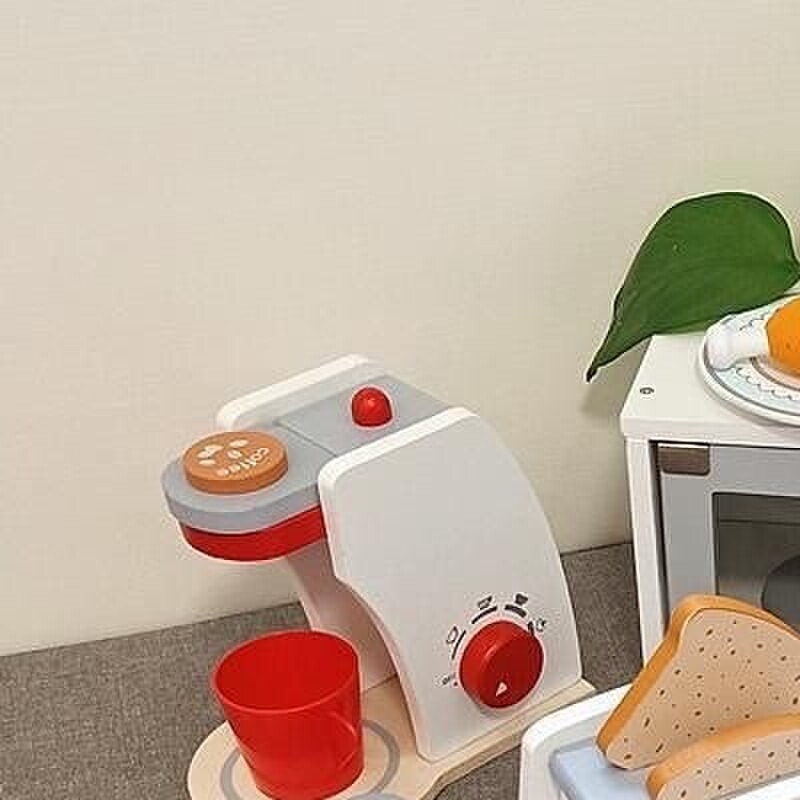 木制儿童仿真微波炉烤箱厨房扮家家酒面包烘焙甜点厨具套组益智玩