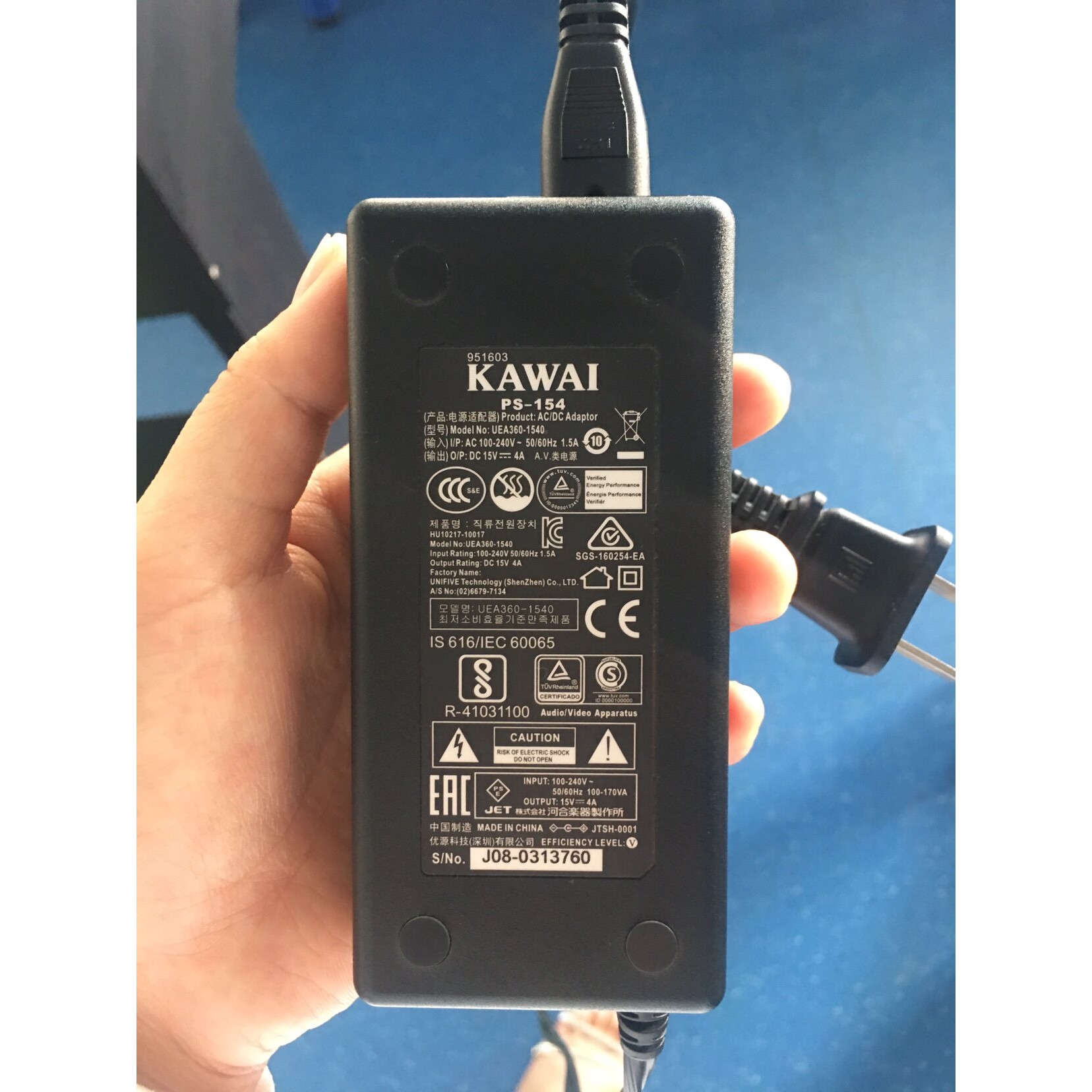 KAWAI卡瓦伊PS-154电源线KDP100电子琴DC15V4A配接器UEA360-1540
