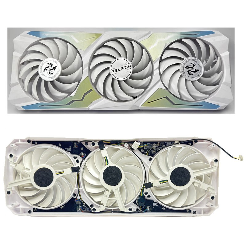 磐镭RTX3070TI白铠游戏显卡散热器3070TI白色显卡散热器8GD6风扇图片