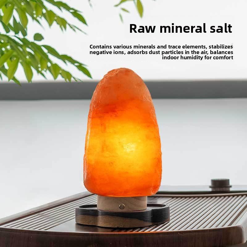 可充电盐灯喜马拉雅盐灯进口天然岩灯卧室睡眠夜灯财富创意台灯