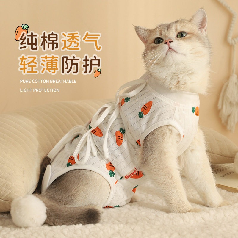 宠物猫咪绝育服母猫公猫术後防舔衣服金渐层布偶猫缅因德文银渐层