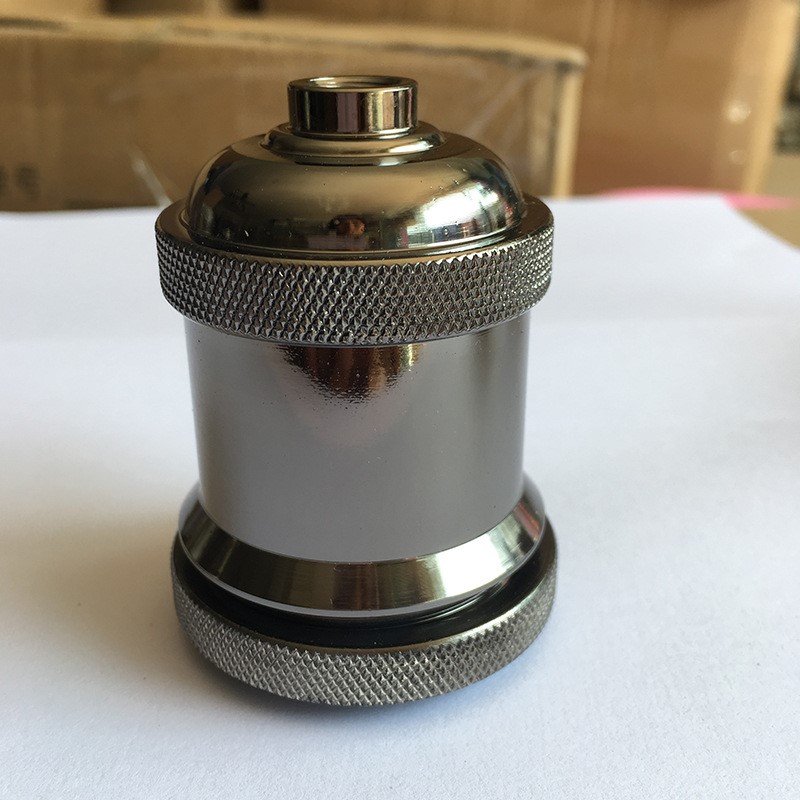 复古珍珠黑灯头吊线灯座配件塑料内芯e27/e26铝灯头