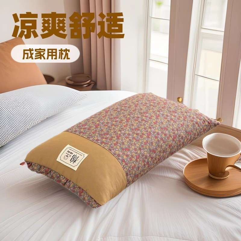 荞麦枕头儿童纯荞麦皮枕芯单人护颈枕全荞麦壳枕头家用乔麦枕头芯