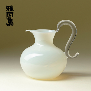 雅同集冰玉高硼硅手持公道杯高端功夫茶具分茶器公杯手工创意茶海