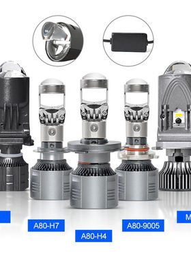 新款A80 A82 M01K汽车LED大灯H4 H7小透镜远近一体汽车摩托车通用