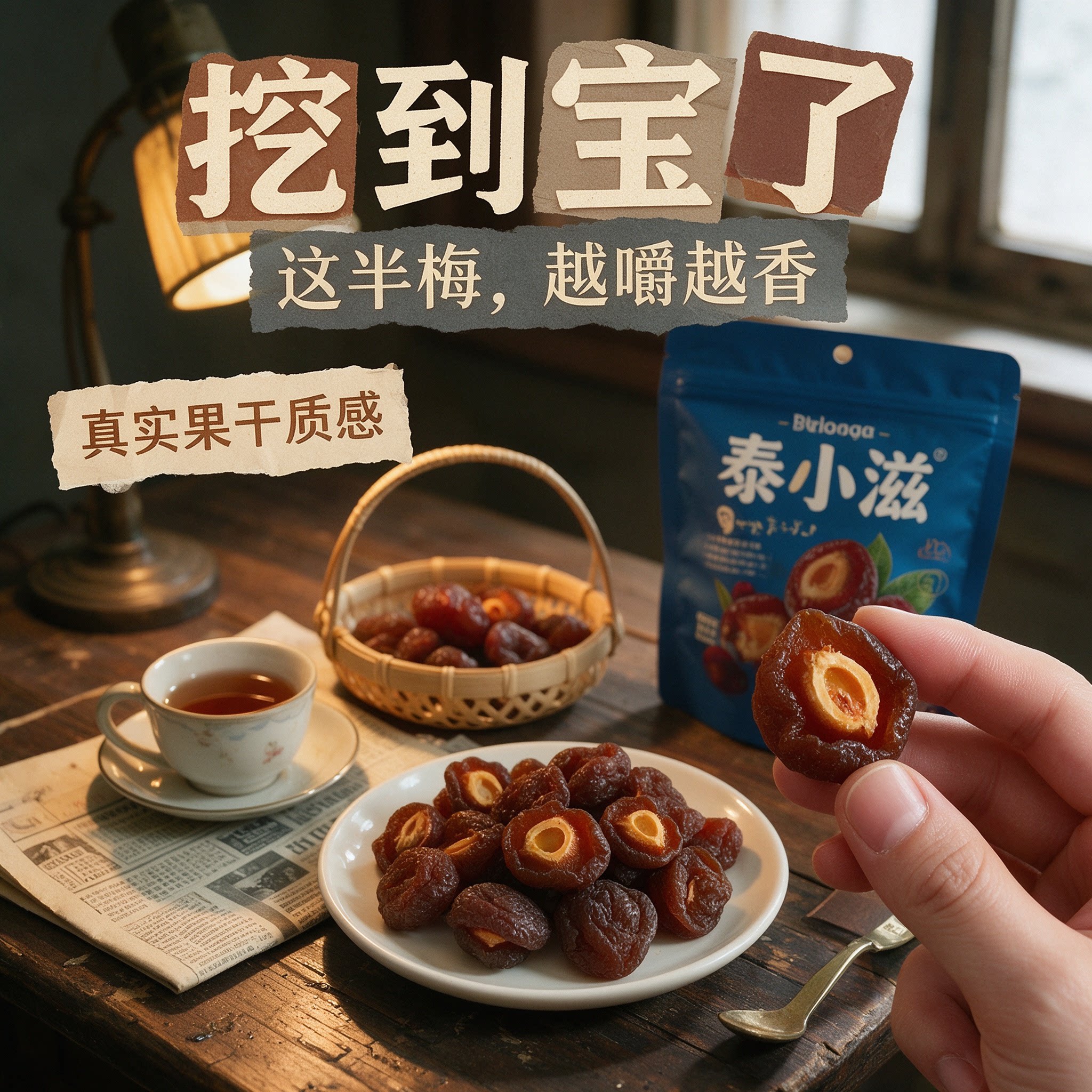 泰小滋半梅干酸甜半梅半边梅高品质果干果脯蜜饯梅子老少皆宜零食