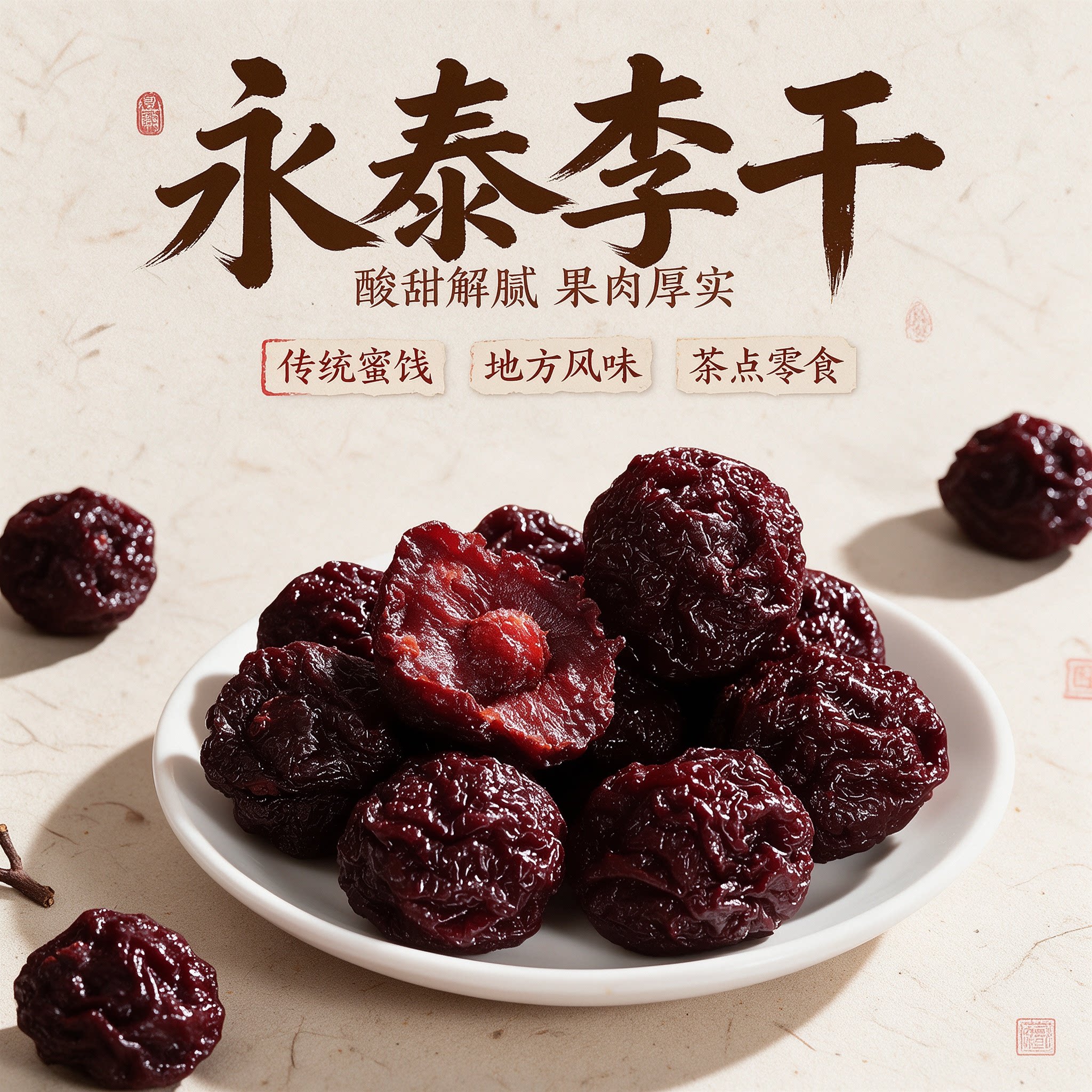 正宗永泰李干福建特产酸甜有嚼劲老味道加应子蜜饯芙蓉李子干零食