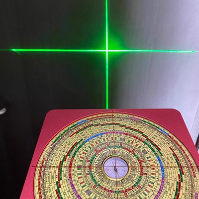 财慧阁 9寸十二长生立向三合罗盘单面激光盘铜面高精度专业盘