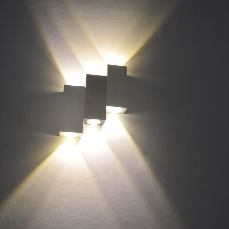 现代创意LED上下发光壁灯 客厅床头灯电视背景简约灯过道楼梯壁灯