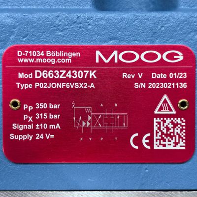 D663Z4307K  P02JONF6VSX2-A  # MOOG穆格，比例伺服阀