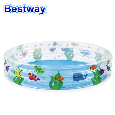 Bestway51004百适乐 充气圆形水池戏水池游泳池婴幼儿浴盆沙池