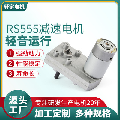 24V 20rpm  RS555方型蜗轮蜗杆减速电机