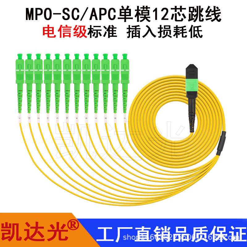 MPO-SC单模12芯光纤跳线40G模块连接线机房数据中心集束预端接万