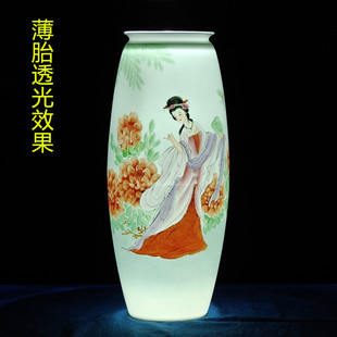 创意陶瓷手绘简约仕女图花瓶四大美女摆件客厅梅兰竹菊装饰工艺瓶