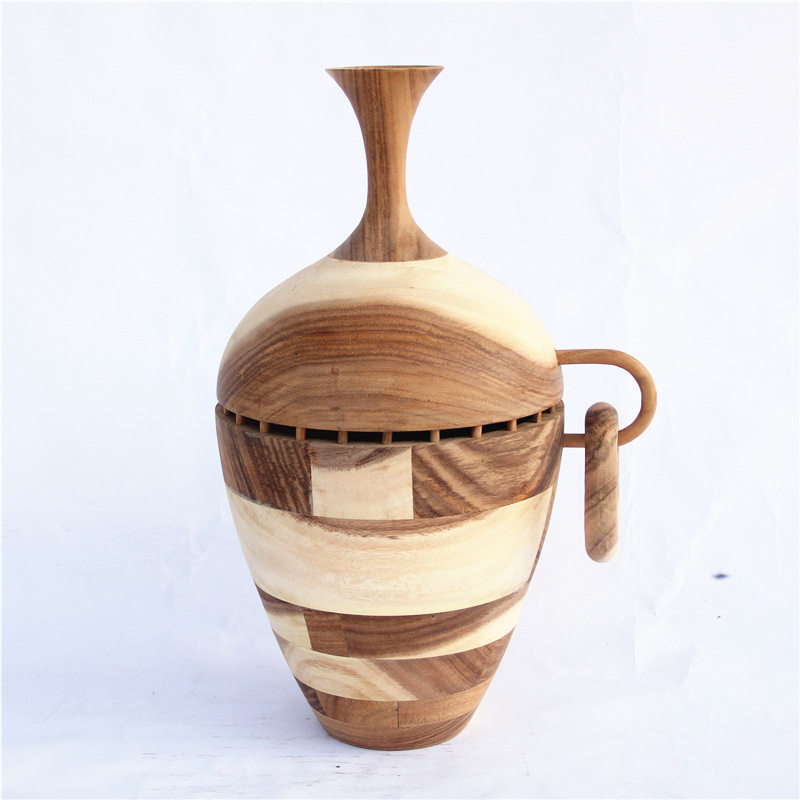 厂家销售创意手工制作胡桃木装饰花瓶花桶花器家居桌面摆件工艺品,模玩/动漫/周边/娃圈三坑/桌游,文化/体育周边,淘宝优惠券,粉丝福利购,淘宝优惠卷