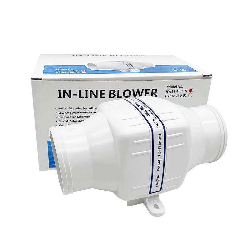 3寸4寸直流电动直筒风机游艇房车换气排风扇排风机厨房风机排风扇