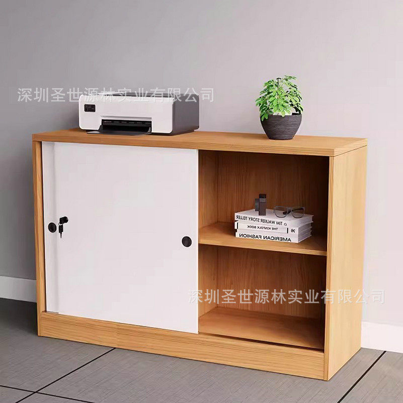 厂家直销文件柜趟门矮柜推拉门储物柜资料柜档案柜木质移门办公柜