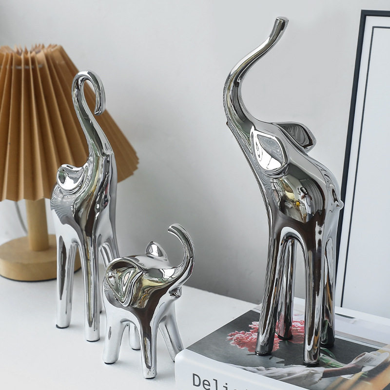 欧式一家三口大象摆件客厅酒柜装饰玄关家居创意电视柜陶瓷工艺品,标准件/零部件/工业耗材,其他管件,淘宝优惠券,粉丝福利购,淘宝优惠卷