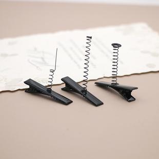 头上长草发夹配件DIY手工立体弹簧发夹小鸡发夹黑色鸭嘴边夹发饰
