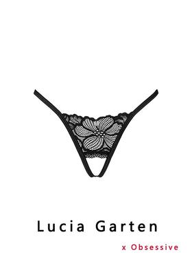 obsessive波兰进口欧洲原装女丁字裤钩花蕾丝网纱欧美风开裆蕾丝