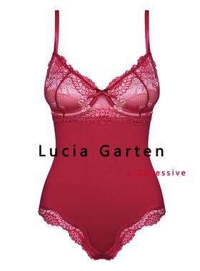 obsessive塑身衣紧身欧洲进口连体衣大码弹力红色蕾丝婚礼性感