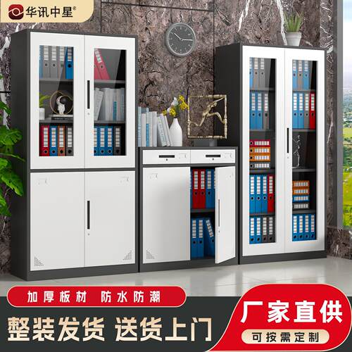 钢制拆装套色文件柜窄边办公资料柜财务档案柜凭证柜储物柜铁皮柜