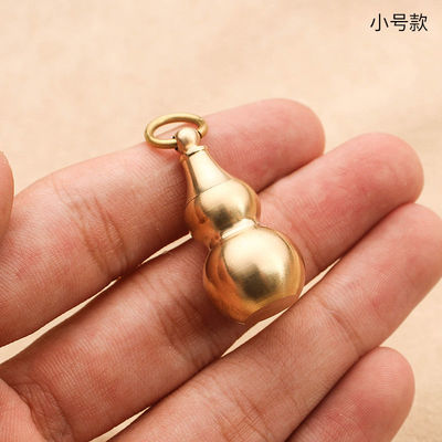 黄铜胡芦纯铜家中开口葫芦手工挂件葫芦铜壶卢小号挂件空心壶