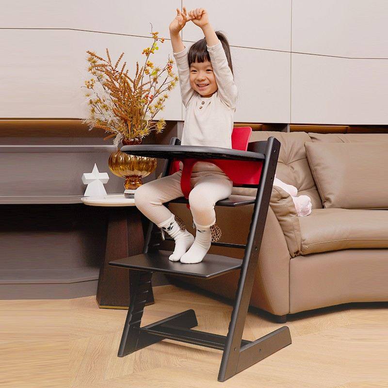 榉木成长椅儿童餐椅婴儿座椅婴儿餐椅儿童椅婴幼儿实木可调节家用