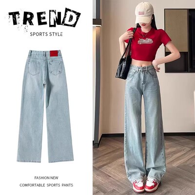 【牛仔系列】韩系时尚牛仔背小众显瘦半身裙高腰牛仔裤阔腿裤xw