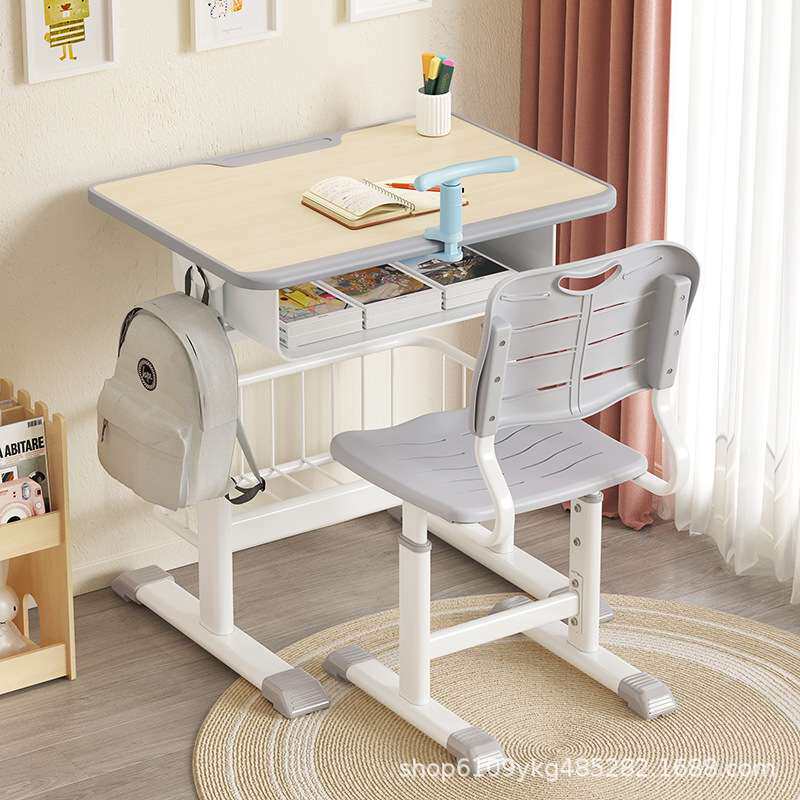 学习桌可升降作业书桌小孩桌子家用辅导班课桌椅套装矫正多功能