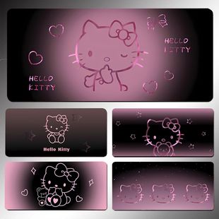 通用HelloKitty凯蒂猫超大号鼠标垫学生宿舍键盘桌垫子办公桌滑垫