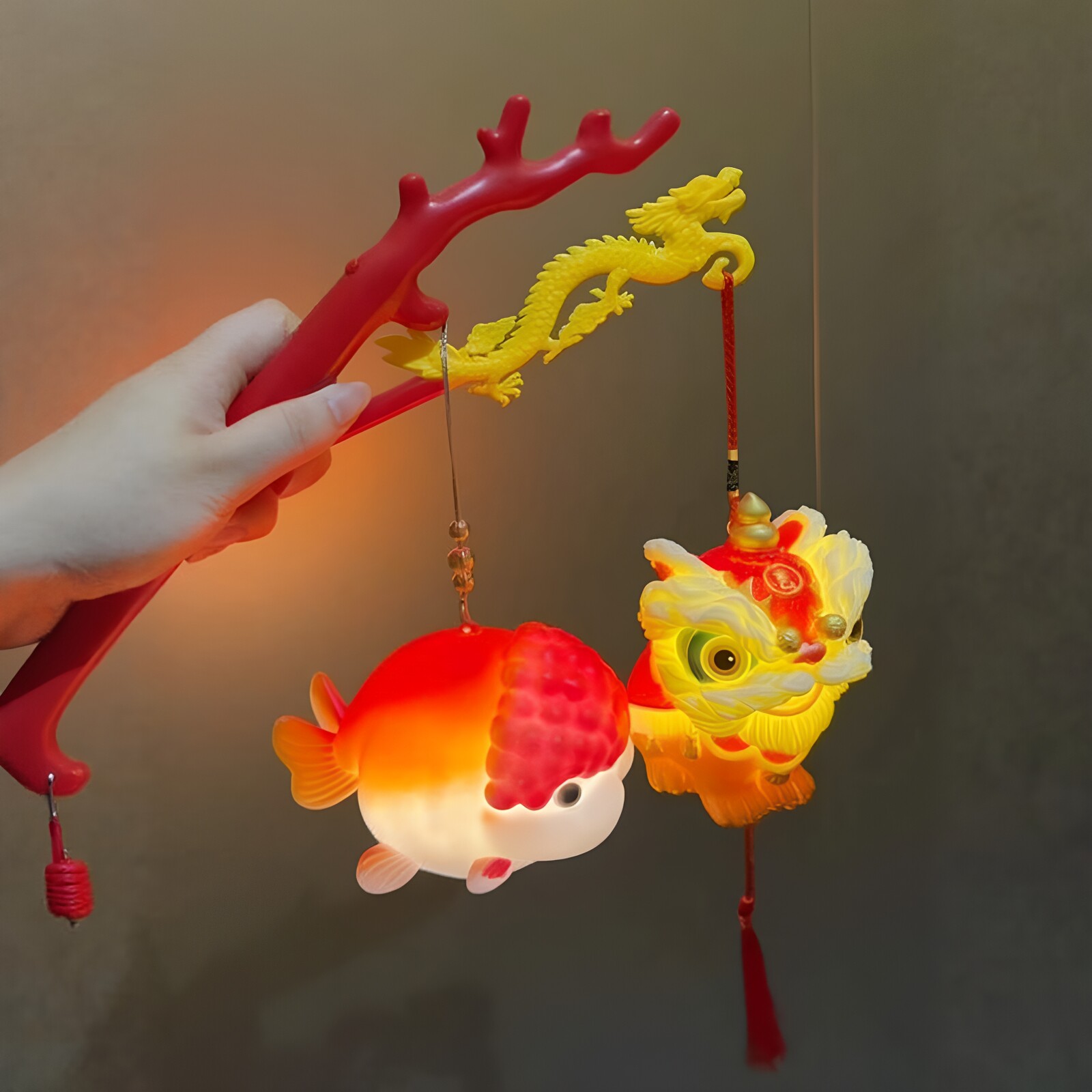 【招财鱼狮】中秋节灯笼锦鲤花灯中秋节礼物送长辈锦鲤灯装饰挂件