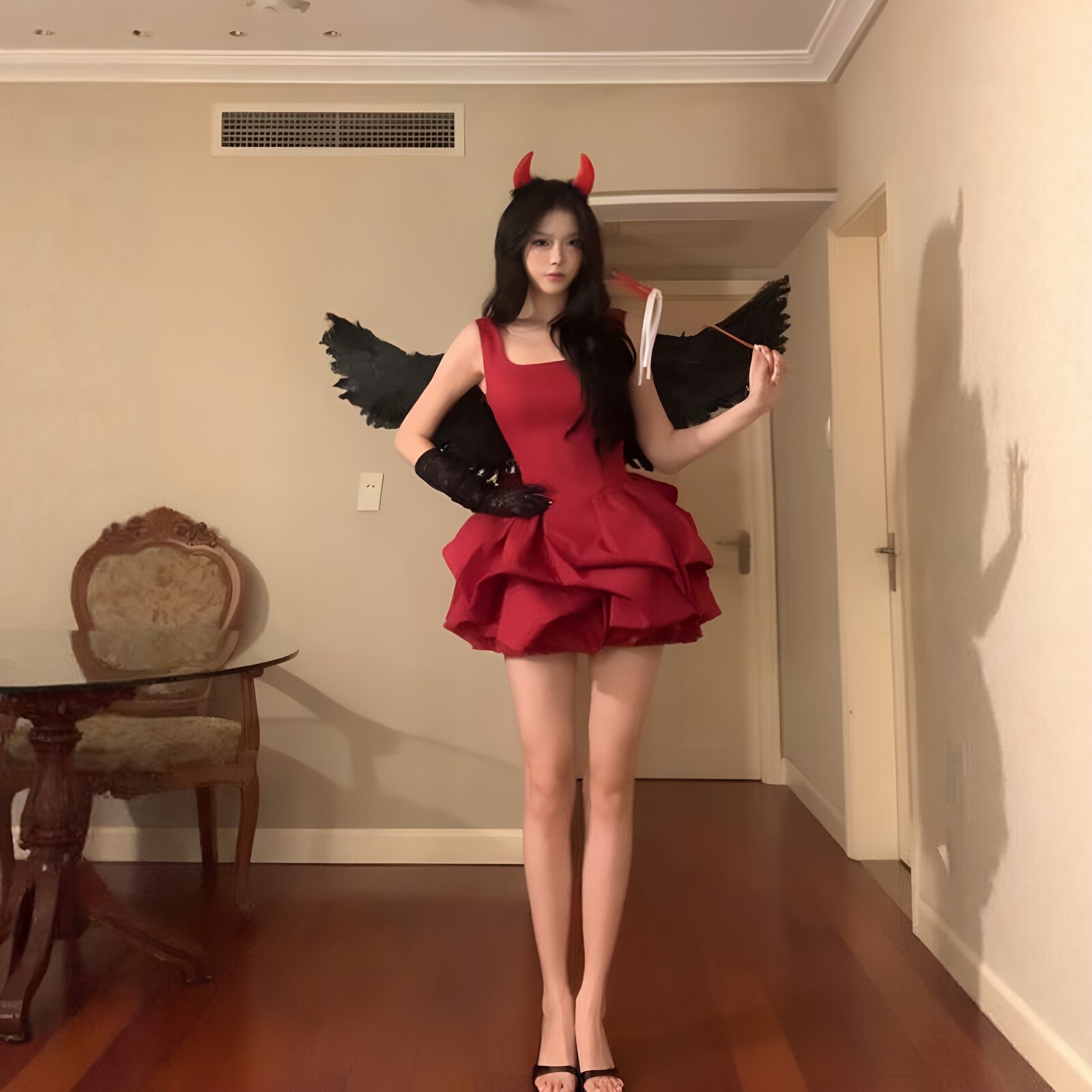 万圣节小恶魔cos服装套装
