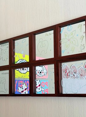 中古风免打孔假窗镜子装饰画