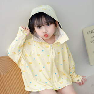 夏季 儿童防晒衣可爱透气宽松宝宝防晒外套女童卡通防紫外线防晒