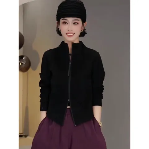 2026卫衣立领开衫爆款新款时尚拉链女款洋气上衣春秋季外套女长袖